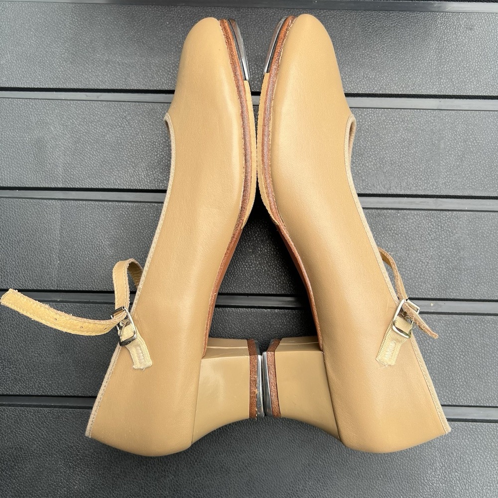 BLOCH Techno Show Tapper Women 10.5 M Tan Leather Mary Jane Tap Dance Shoes #6 H - Picture 10 of 14